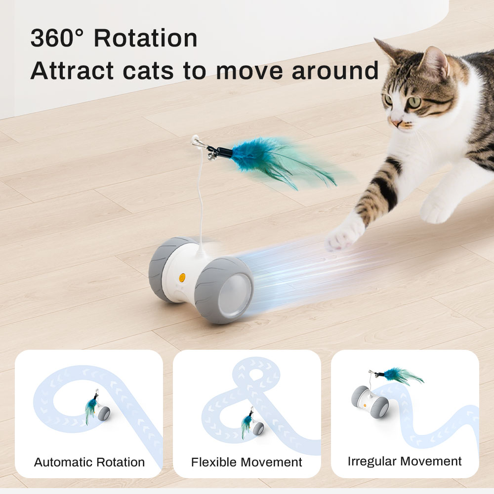 Smart Cat Interactive Feather Toy Automatic Training Cat Exercise Toy With Feather