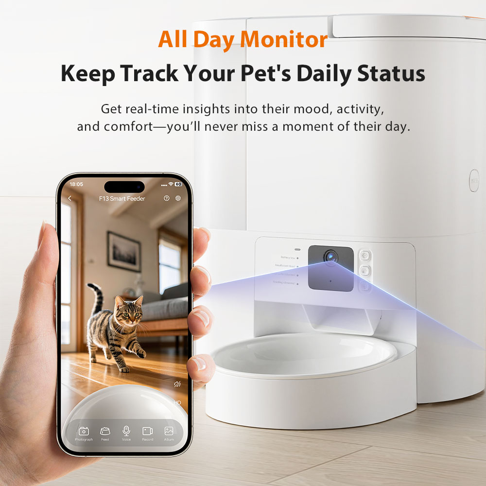 Dudupet New Arrival Smart All In One Pet Feeder & Water Dispenser Video 4L 3L Monitor Automatic Cat Feeder