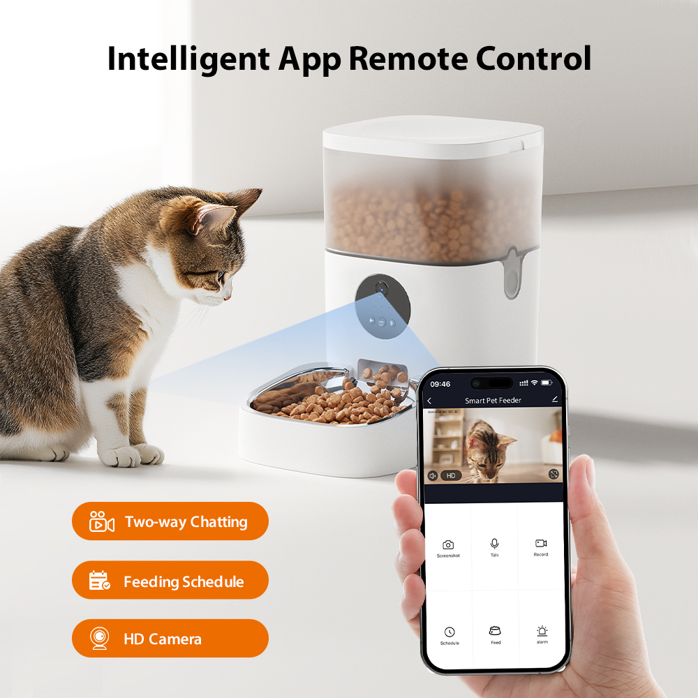 dudupet Smart Pet Food Feeder App Remote Feeding Machine 4L 6L 1080P Visual Automatic Pet Feeder  - DU4L-V/DU6L-V