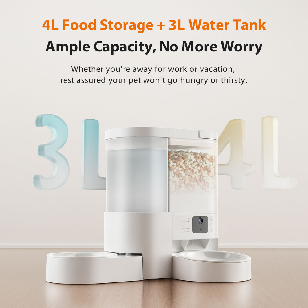 Dudupet New Arrival Smart All In One Pet Feeder & Water Dispenser Video 4L 3L Monitor Automatic Cat Feeder