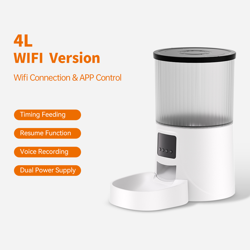 Automatic Feeding 24 Hour Real-Time Monitoring Smart Pet Feeder 4L Smart Dog Cat Feeder With Abs Material