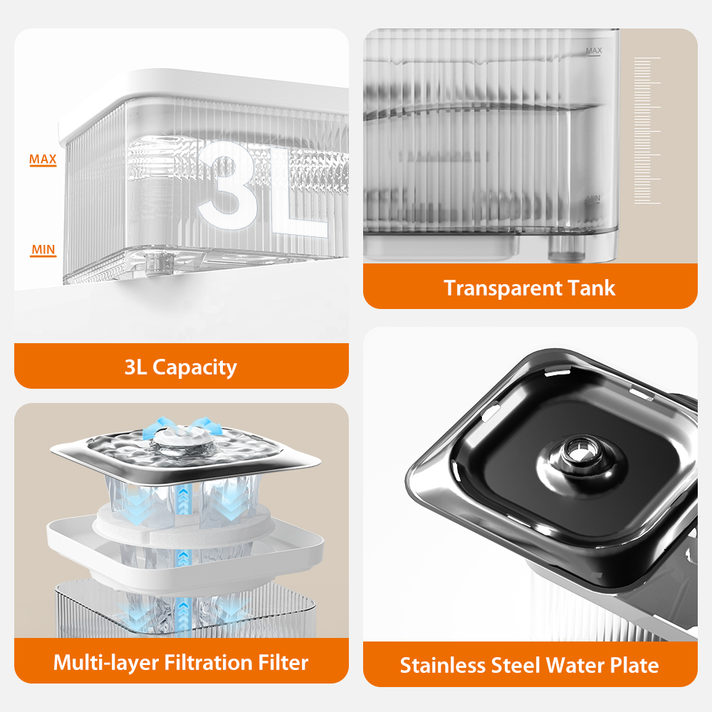 dudupet OEM ODM 3L automatic App Smart Electric Wifi Pet Water Dispenser Drinking Fountain For Cat Dog