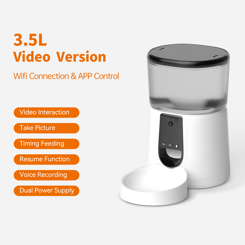 dudupet Automatic Cat Feeders With Two Way Voice Interative Camera Remote Control For Timed Meals- DU35L-VT