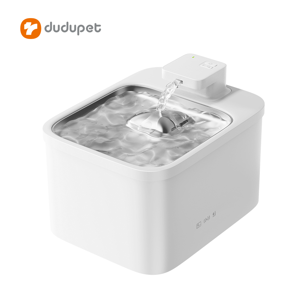 dudupet Pet Drinking Fountain Stainless Wireless Ultra Quiet Pet Water Fountain For Cat Dog Water Drinking Dispenser