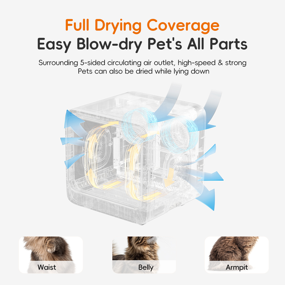 dudupet New Arrival Automatic Pet Hair Grooming Drying Machine Cat Dryer Box Pet Dry Room For Dog