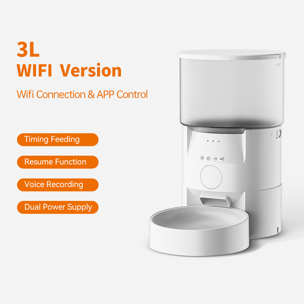 New Arrival Smart Wifi Pet Feeder Mobile App Wifi Remote Control Intelligent Automatic Pet Dog Cat Food Dispenser