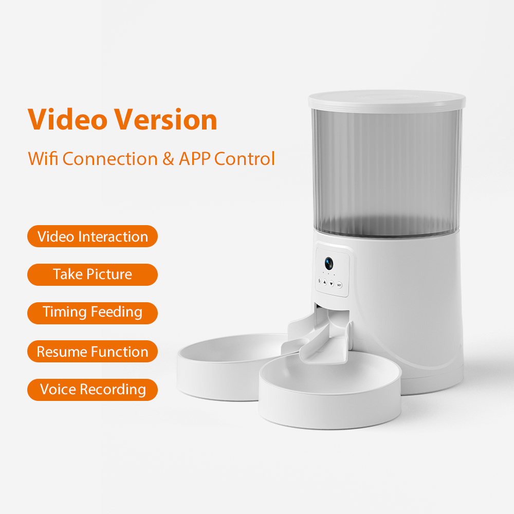 Automatic Feeding 24 Hour Real-Time Monitoring Smart Pet Feeder 4L Smart Dog Cat Feeder With Abs Material