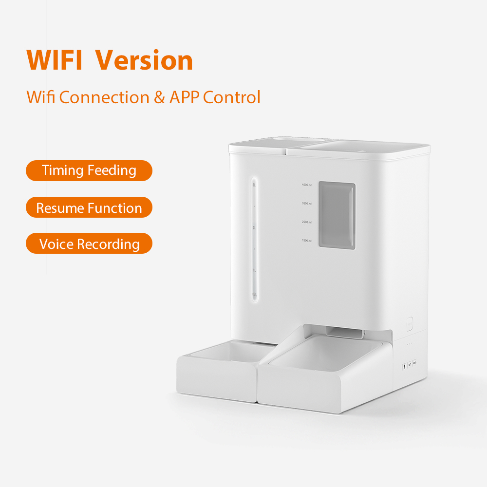 Pet Food Feeder And Water Dispenser Set 2 In 1 Automatic Cat Feeder And Water Fountain With Camera Monitor