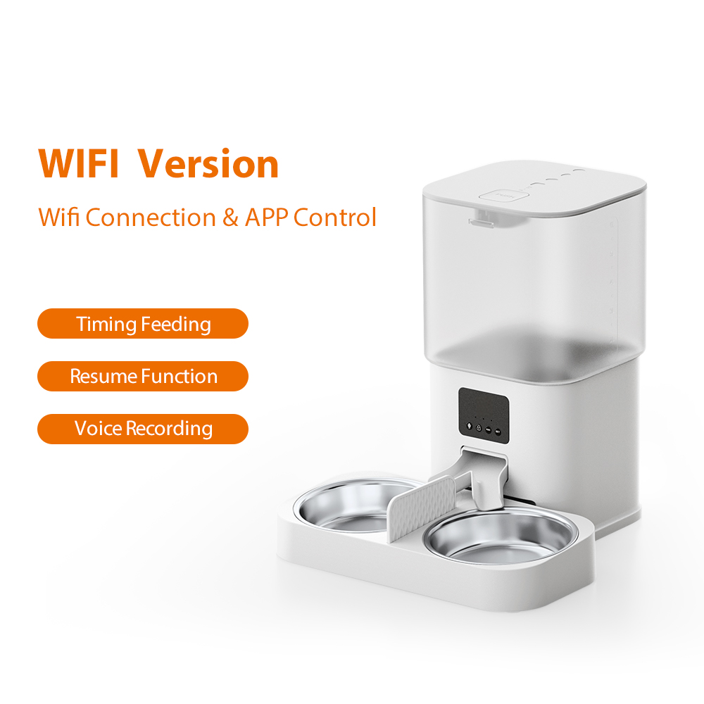 Mobile Phone Control 2-Way Audio WiFi Smart Feeder HD 1080P Camera 6L Video Automatic Pet Feeder