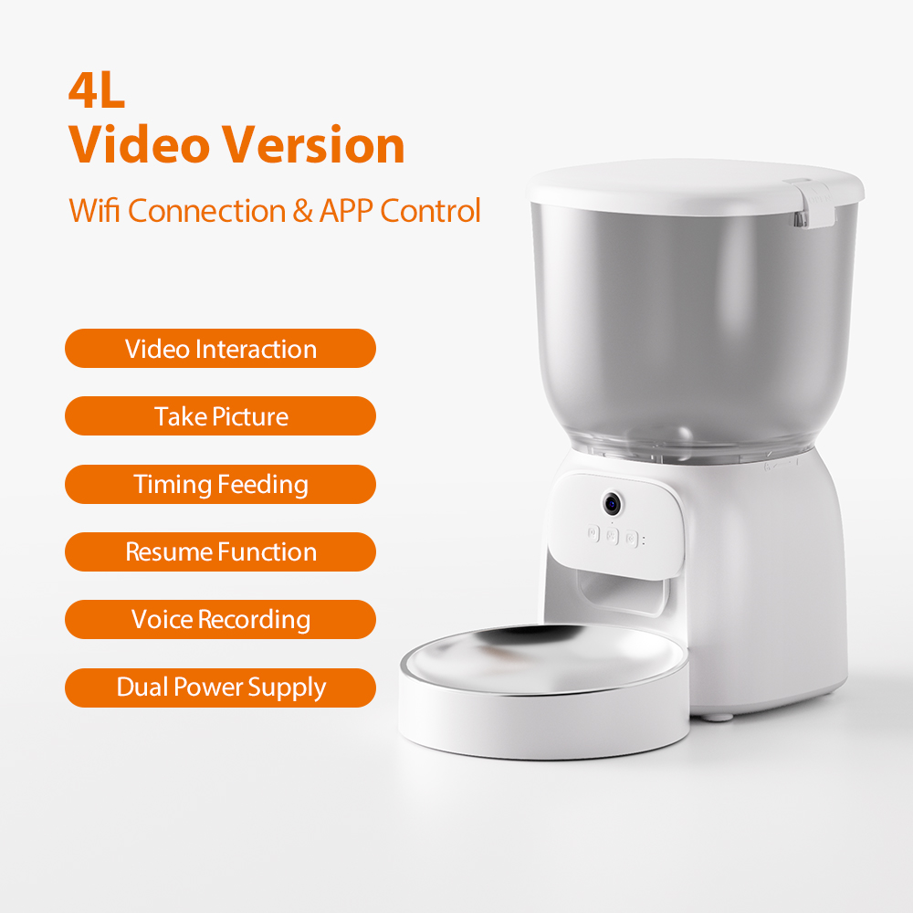 dudupet Pet Supplies Smart Pet feeder 4L Automatic Cats Dogs Food Dispenser App Remote Feeder F07