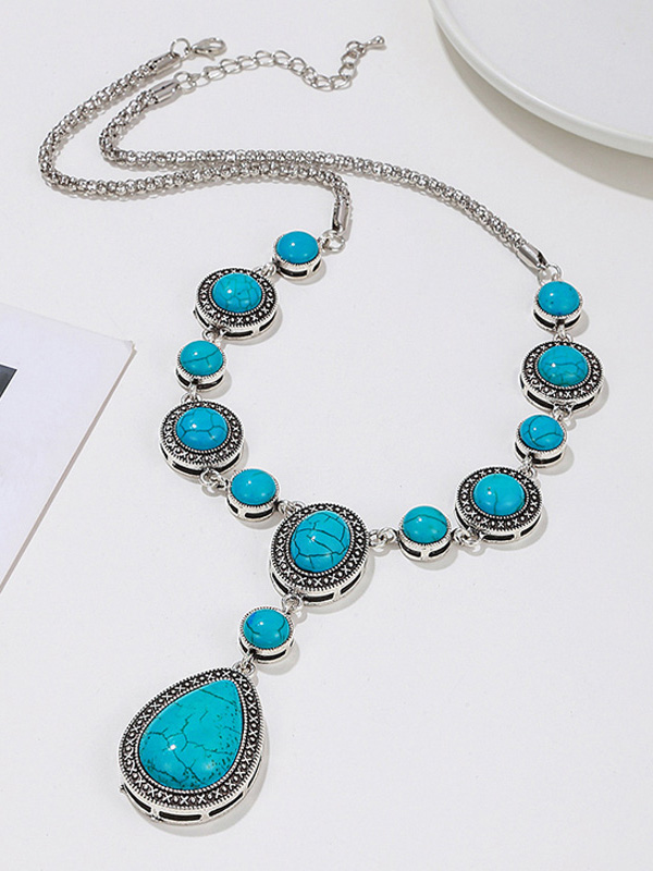 Water Drop Shaped Turquoise Vintage Necklace