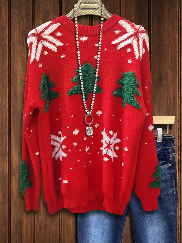 Merry Christmas Trees Sweater