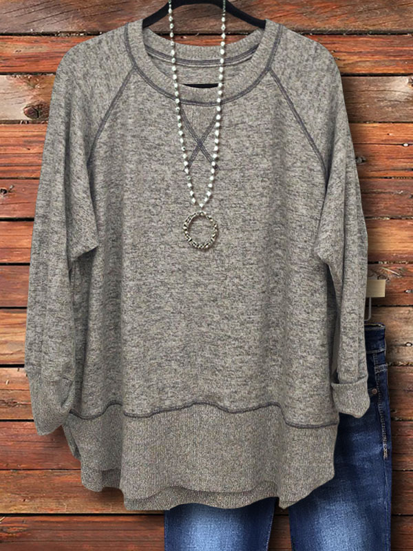 Casual Warm Patchwork Top
