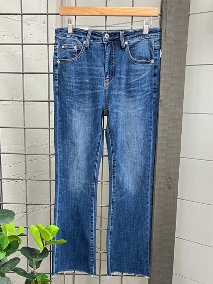 Stretch High Waist Denim Trousers