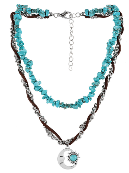 Ethnic Style Turquoise Double Layer Necklace
