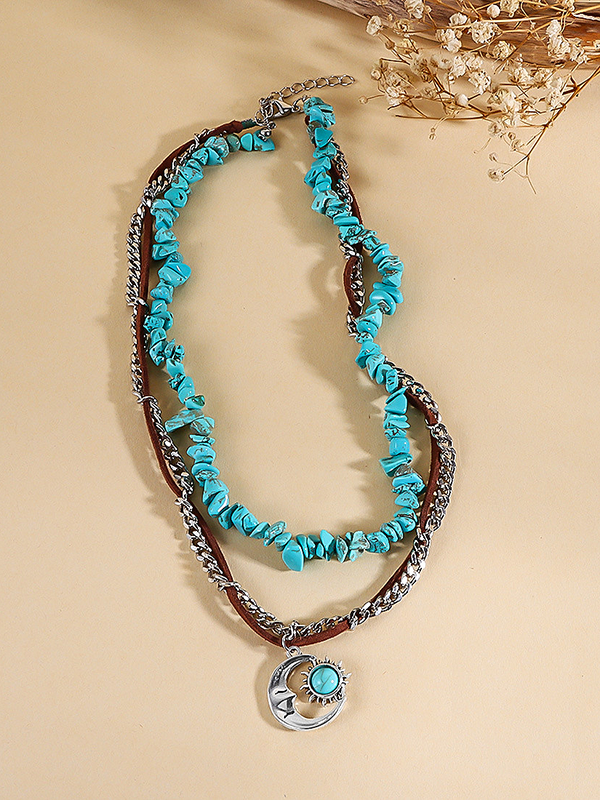 Ethnic Style Turquoise Double Layer Necklace