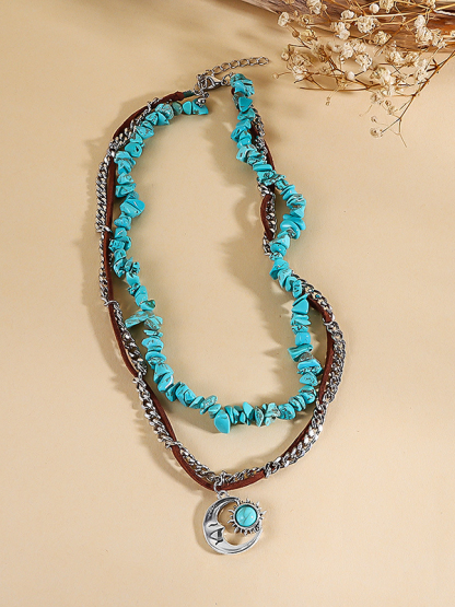 Ethnic Style Turquoise Double Layer Necklace