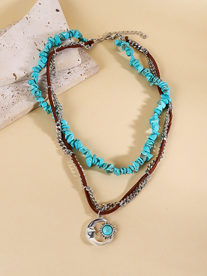 Ethnic Style Turquoise Double Layer Necklace