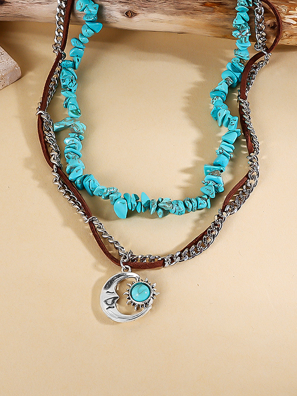 Ethnic Style Turquoise Double Layer Necklace