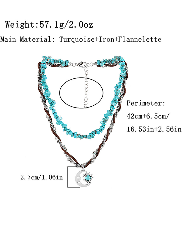 Ethnic Style Turquoise Double Layer Necklace