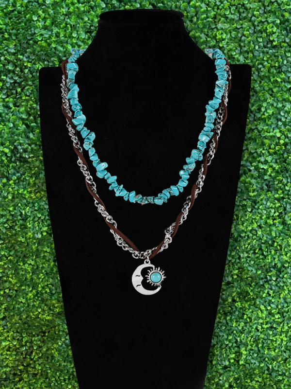 Ethnic Style Turquoise Double Layer Necklace