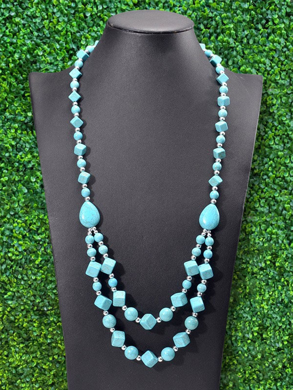 Bohemian Turquoise Irregular Necklace