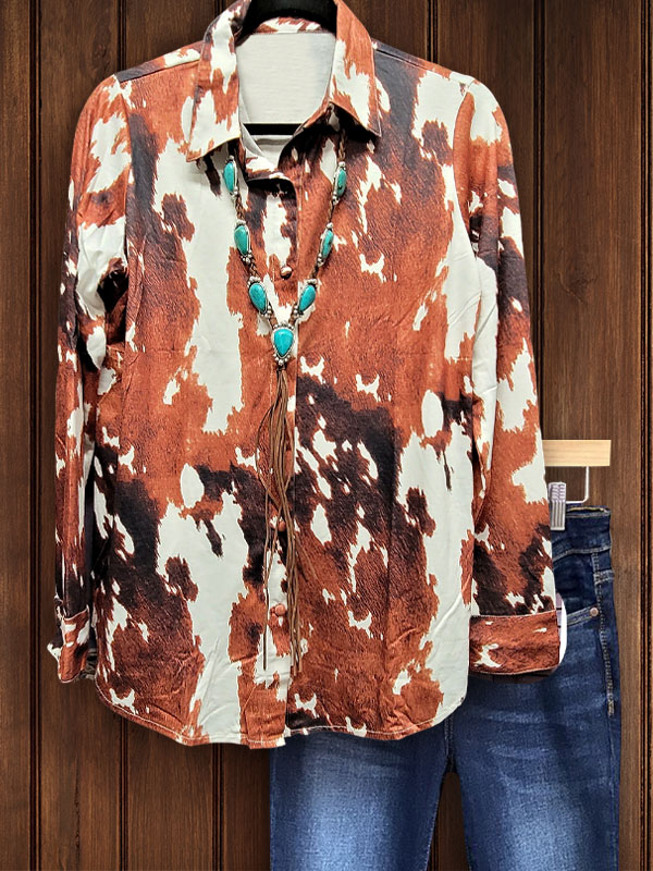 Retro Animal Print Casual Shirt