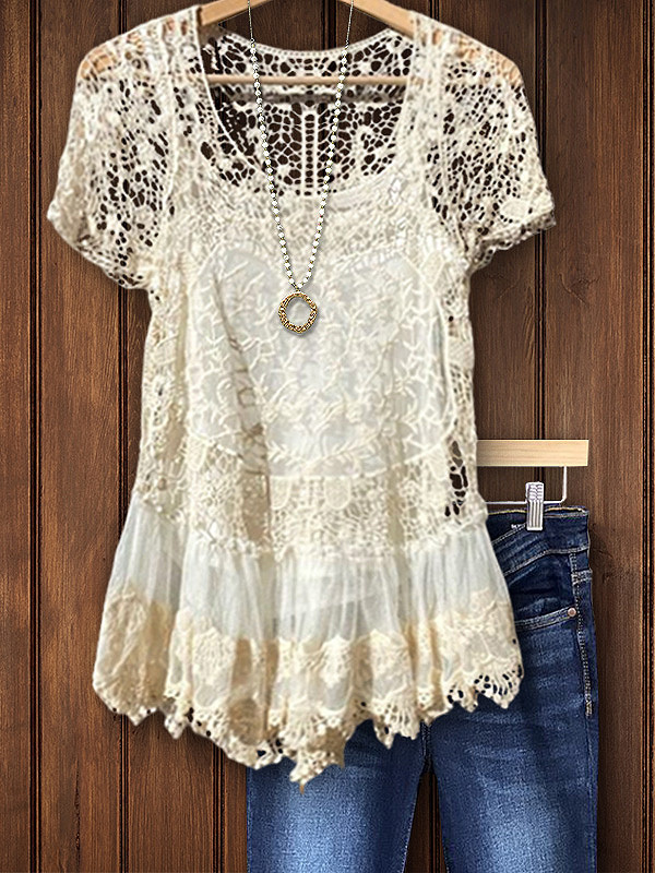 Women's top | Holiday Elegant Lace Ruffle Top |Website-shopcharmingrose