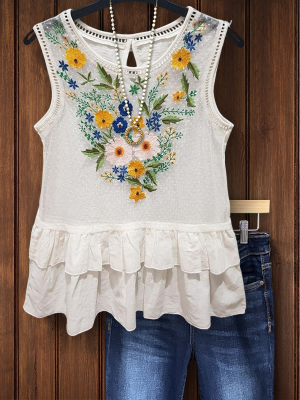 Elegant Holiday Texture Embroidered Vest
