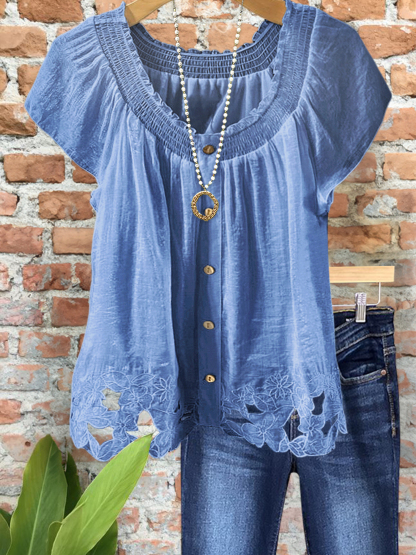 Elegant Textured Jacquard Hem Top