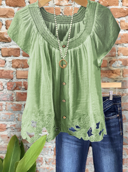 Elegant Textured Jacquard Hem Top