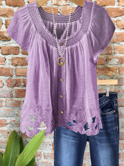 Elegant Textured Jacquard Hem Top