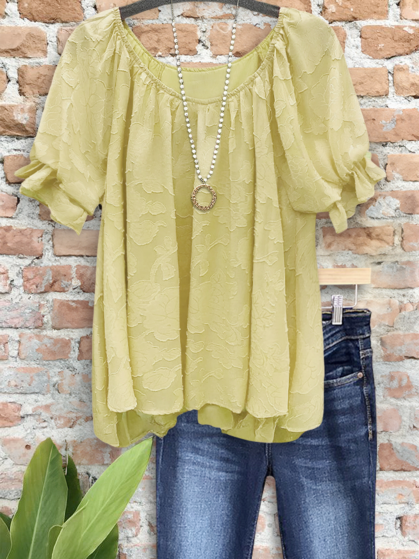 Elegant Flowy Textured Floral Top