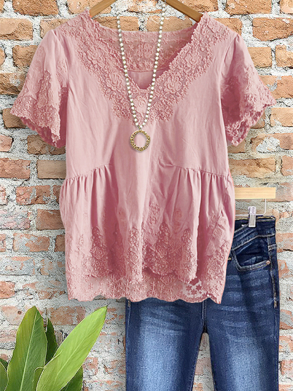 Casual Elegant Jacquard Reched Top