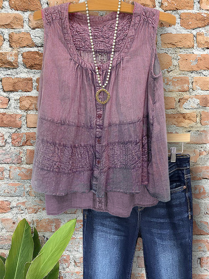 Vintage Embroidered Floral Patchwork Vest