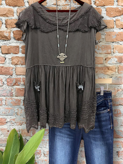 Vintage Chic Lace Patchwork Top