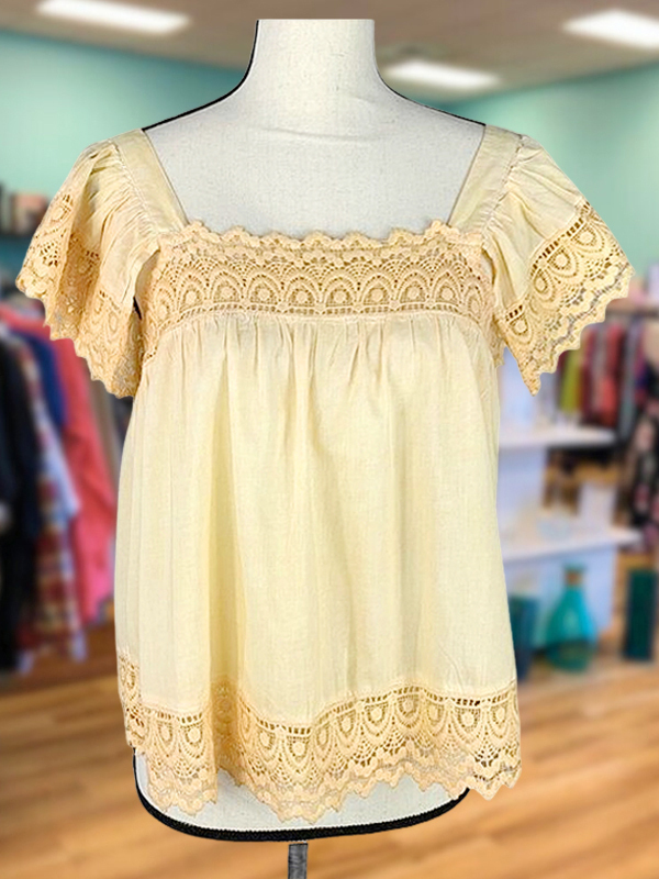 Women's top | Casual Elegant Crochet Short Sleeve Top |Website-shopcharmingrose
