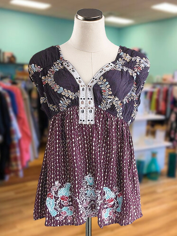 Women's top | Vintage Elegant Floral Patchwork Top |Website-shopcharmingrose