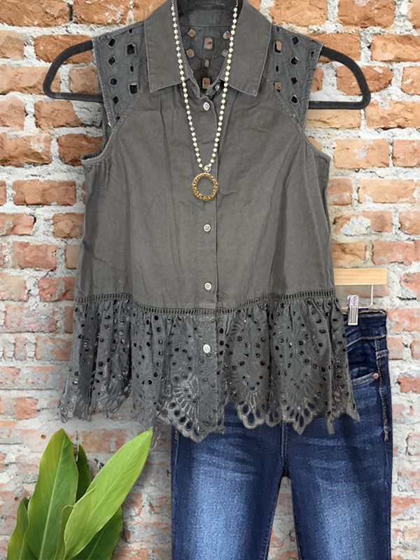 Casual Fashion Hollow Patchwork Vest