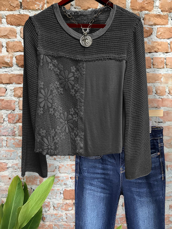 Casual Holiday Crochet Mesh Top