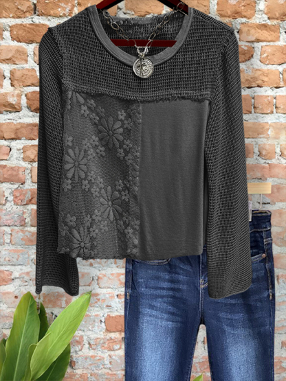 Casual Holiday Crochet Mesh Top