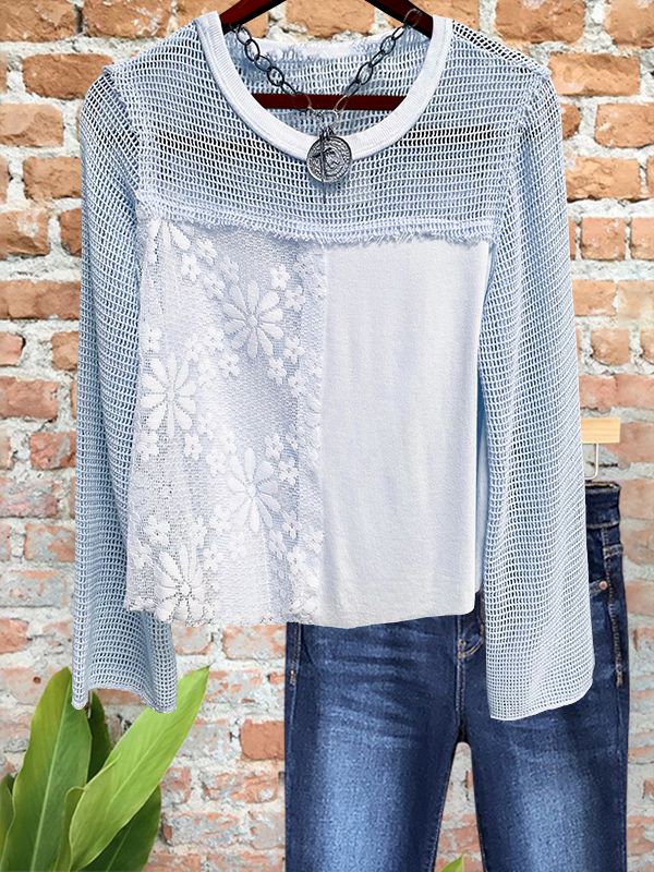 Casual Holiday Crochet Mesh Top