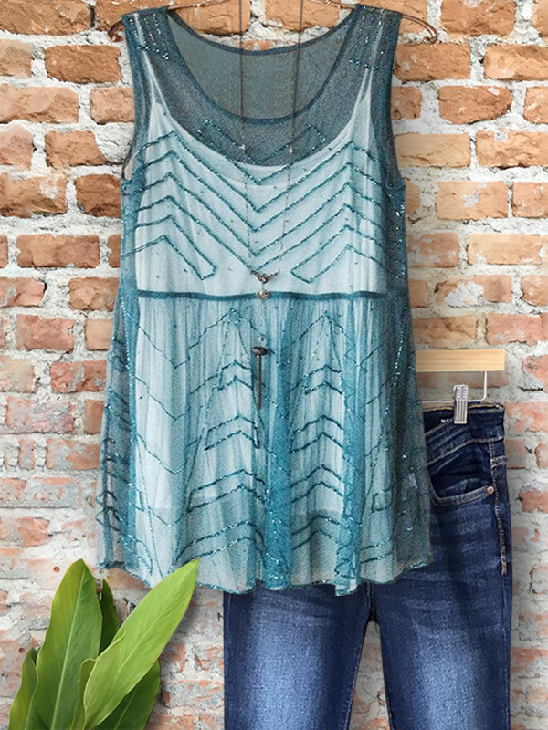 Elegant Shiny Two-Piece Vest