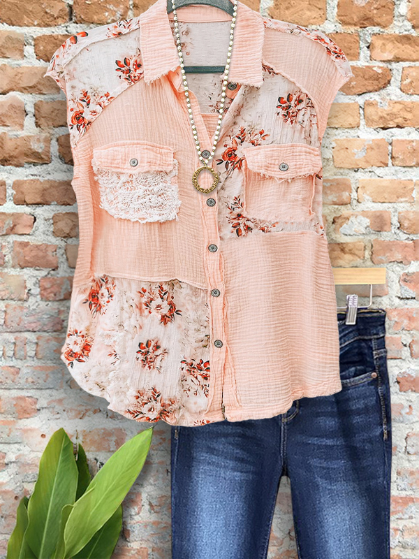 Romantic Pastoral Floral Cotton Top