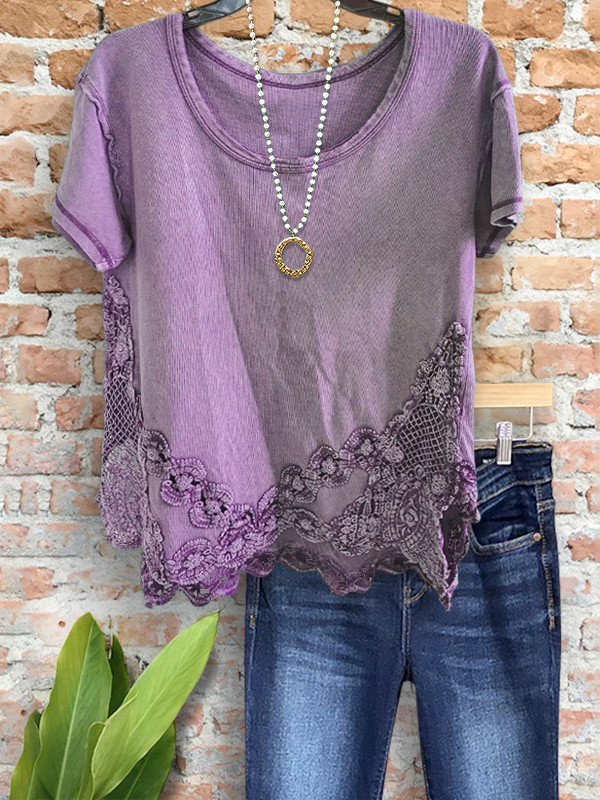 Vintage Cozy Webbing Patchwork Top