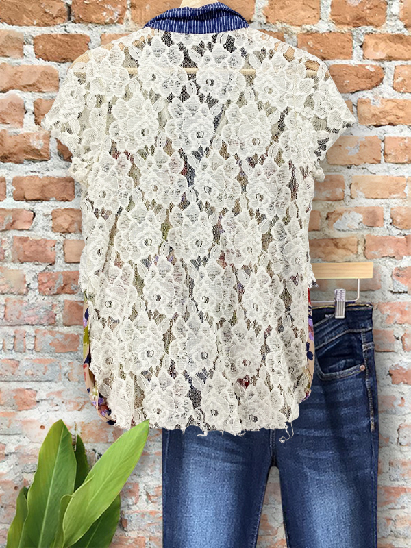 Vintage Floral Lace Patchwork Top