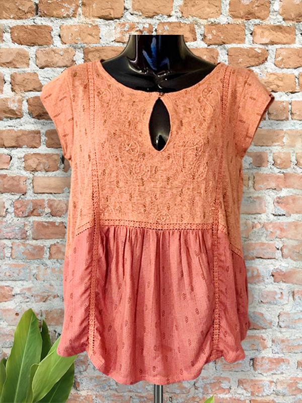 Women's top | Elegant Vintage Paisley Print Top |Website-shopcharmingrose