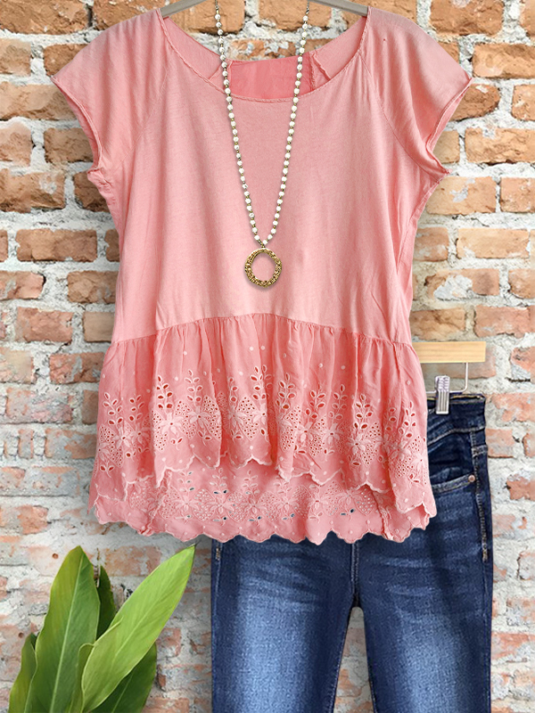 Elegant And Cozy Jacquard Ruffle Hem Top