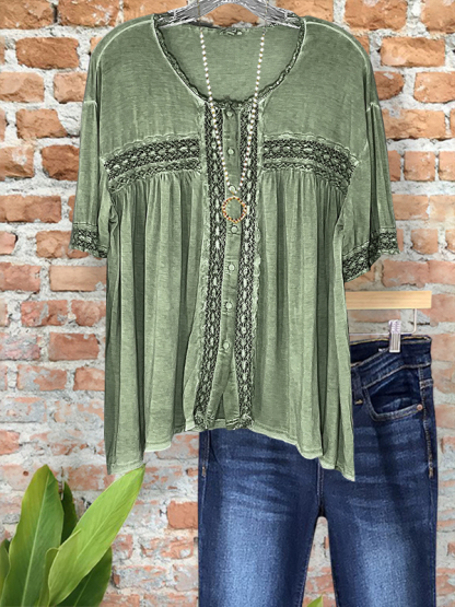 Vintage Cozy Crochet Patchwork Top