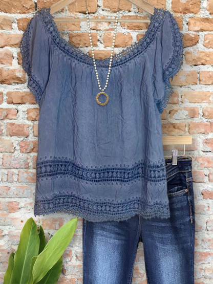 Vintage Crochet Short Sleeve Top